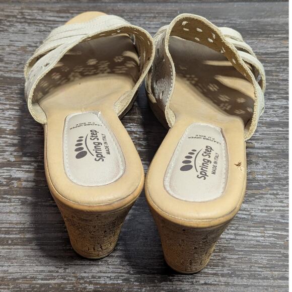 Spring Step Women's Sand Leather Upper Slip On Wedge Comfort Sandal Size 39 - Picture 4 of 6